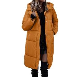 Chnnamzu Winterjacke Damen Lang Mantel Elegant Wintermantel Damen Lang Warm Puffer Mantel Parka Steppjacke Damen Lang Mit Kapuze Daunenmantel Winter Warm übergangsjacke Daunenjacke von Chnnamzu