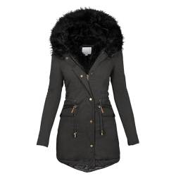 Chnnamzu Winterjacke Damen Warm - Damen Winter Jacke mit Kapuze Verdicken Gefüttert Warm Jacke Parka Mantel Puffer mit ReißVerschlüSse Und Knöpfe von Chnnamzu