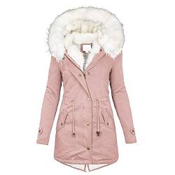 Chnnamzu Winterjacke Damen Warm - Damen Winter Jacke mit Kapuze Verdicken Gefüttert Warm Jacke Parka Mantel Puffer mit ReißVerschlüSse Und Knöpfe von Chnnamzu