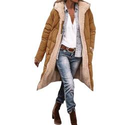 Chnnamzu Wintermantel Damen Lang Warm Fleecejacke - Damen Lang Winterjacke Reversibel Winter Jacke Mantel Sherpa Fleece Pufferjacken Lang Outdoorjacke Frauen Oberbekleidung von Chnnamzu