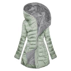 Chnnamzu Wintermantel Damen Warm - Damen Lang Winterjacke mit Kapuze - Winter Jacke Mantel Sherpa Fleece Fleecejacke Pufferjacken Gefüttert Teddy Oberbekleidung mit Tasche Reißverschluss von Chnnamzu