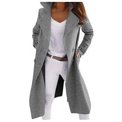 Chnnamzu Wollmantel Damen Wintermantel Herbst Winter Jacke Trenchcoat Damen Revers Wolle Coat Elegant Wollmantel übergangsjacke Wolljacke Parka Mäntel Winterjacke von Chnnamzu