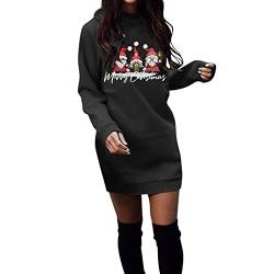 Weihnachtspullover Damen Weihnachten Pullover Lang Merry Christmas Hoodie Kleid Schneeflocken Weihnachten Pullover für Frauen Pullover von Chnnamzu