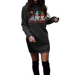 Weihnachtspullover Damen Weihnachten Pullover Lang Merry Christmas Hoodie Kleid Schneeflocken Weihnachten Pullover für Frauen Pullover von Chnnamzu