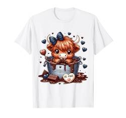 Be Mine Scottish Baby Highland Cow Cattle Chocolate Farm T-Shirt von Chocolate Baby Highland