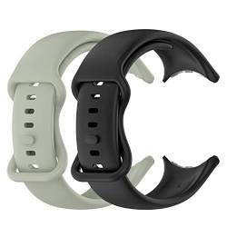 Chofit 2er Pack Armbänder kompatibel mit Google Pixel Watch 2/Pixel Watch Armband, weiches Silikon Sport Bands Armband Ersatz Armband für Pixel Watch,groß/klein, Klein, Silikon von Chofit
