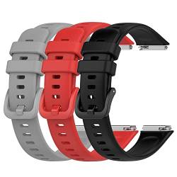 Chofit Armbänder Kompatibel mit Huawei Band 7 Armband, Weiches Silikon Sport Armband Ersatz Armband mit Metallsteckern für Huawei Band 7, 3er-Pack von Chofit