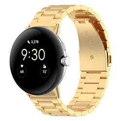 Chofit Armbänder kompatibel mit Google Pixel Watch Armband, Metall Edelstahl Armband Ersatz Business Band für Pixel Watch Smartwatch (Gold) von Chofit