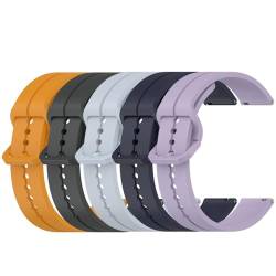 Chofit Armbänder kompatibel mit Haylou Solar Plus/Solar Lite/GST Lite/Watch 2 Pro/Mibro Watch Lite 2, weiches Sport-Silikon-Armband für 22-mm-Bänder, 5 Stück, Silikon von Chofit