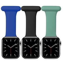 Chofit Krankenschwester-Uhrenarmbänder, weiches Silikon, kompatibel mit Apple Watch, 38 mm, 40 mm, 41 mm, 42 mm, 44 mm, 45 mm, Ersatzband, 3 Stück, 38mm/40mm/41mm von Chofit