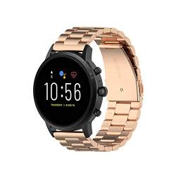 Chofit Metallarmband, kompatibel mit Fossil GEN 6/Gen 5E Armband, Edelstahl-Ersatzbänder, Business-Armband für GEN 6/Gen 5E Smartwatch (22 mm, Roségold) von Chofit