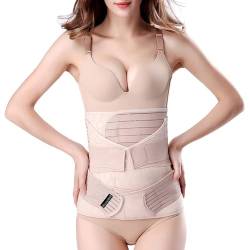 3 in 1 Postpartale Bauch Unterstützung Erholung Gürtel - Postpartum Gürtel für Damen - Postnatal Bauchgurt nach Geburt - Rückbildungsgürtel nach Geburt (BEIGE, One Size (Pack of 1)) von ChongErfei