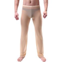 Choomomo Herren Transparent Netz Hose Jogginghose Yoga Sport Fitness Pants Leggings Eortik Unterwäsche Reizwäsche Schwarz Weiß S-XL Nackt C XL von Choomomo