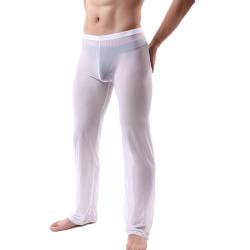 Choomomo Herren Transparent Netz Hose Jogginghose Yoga Sport Fitness Pants Leggings Eortik Unterwäsche Reizwäsche Schwarz Weiß S-XL Weiß C L von Choomomo