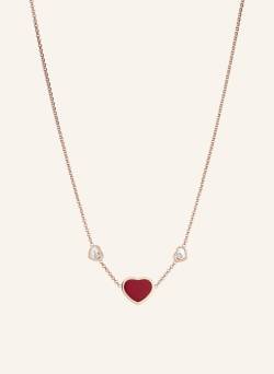 Chopard Halskette Happy Hearts Halskette Aus 18 Karat Roségold, Diamanten Und Roter Stein rosegold von Chopard