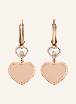 Chopard Ohrring Happy Hearts Ohrringe Aus 18 Karat Roségold, Diamanten Und Rosa Stein rosegold von Chopard