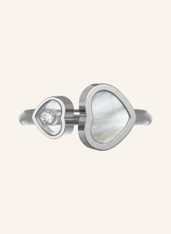Chopard Ring Happy Hearts Ring Aus 18 Karat Weißgold, Diamanten Und Perlmutt silber von Chopard