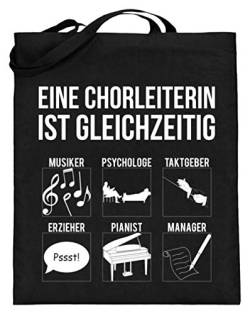 Für Jede Chorleiterin und Dirigentin - Jutebeutel (mit langen Henkeln) -38cm-42cm-Schwarz von Chorchester