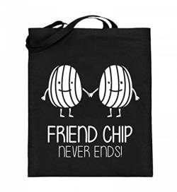 Hochwertiger Jutebeutel (mit langen Henkeln) - Friend Chip Never Ends! von Chorchester