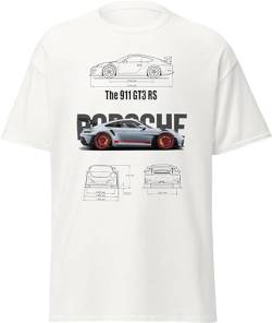 ChriStyle T-Shirt 911 Herren Kinder T-Shirt Modell GT3 Car Rs Racing Auto Turbo S, Weiß, 56 von ChriStyle