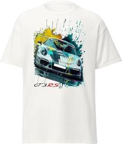 ChriStyle T-Shirt Gt3 Cup Herren Kinder Modell 911 GT3 Car Rs Racing Auto Turbo, Weiß, Large von ChriStyle