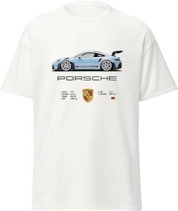 ChriStyle T-Shirt Gt3 Rs Herren Kinder Modell 911 Car Rs Racing Auto Turbo, Weiß, Large von ChriStyle