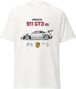 ChriStyle T-Shirt Rs Gt3 Herren Kinder Modell 911 Car Rs Racing Auto Turbo, Weiß, Small von ChriStyle