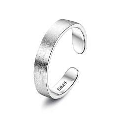 Chriscoco 925 Silber Ringe für Damen Verstellbare Ring Bandring Eheringe Verlobungsring Daumenring Verstellbar Offener Ring für Damen 4MM von Chriscoco