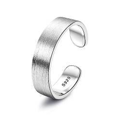 Chriscoco 925 Silber Ringe für Damen Verstellbare Ring Bandring Eheringe Verlobungsring Daumenring Verstellbar Offener Ring für Damen 5MM von Chriscoco