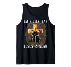 Faith Over Fear Jesus Gott Christliche religiöse Sprüche Männer Tank Top von Christian Gifts by Alexis Mae