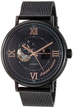 Christian Van Sant Herren Somptueuse Limited Edition Automatisches Edelstahl-Armband, schwarz, 21,8 Casual Uhr (Modell: CV1144) von Christian Van Sant