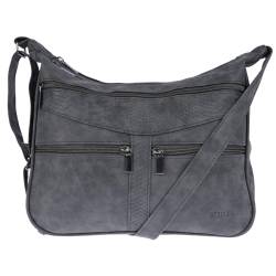 Christian Wippermann Damen Tasche Schultertasche Umhängetasche Crossover Bag Leder Optik Handtasche Navy von Christian Wippermann