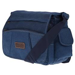 Christian Wippermann große XL Herren Damen Tasche Umhängetasche Canvas Messenger Bag Blau von Christian Wippermann