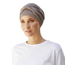 Christine Headwear Shakti Turban Damen Braun | Chemo Kopfbedeckung Damen | Kopftuch für Damen Mit Haarausfall | Chemo Mütze Damen Auf 95% Viskose Bambus 5% Elasthan von Christine Headwear