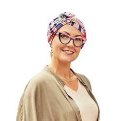 Christine Headwear Women's Damen Leinen und Elestane I Golden Beginnings Kopftücher Chemo One Size Turban von Christine Headwear