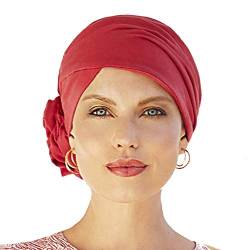 Christine Headwear Zuri Chemotherapie Turban aus hochwertiger Supima-Baumwolle (Lippenstift rot) von Christine Headwear