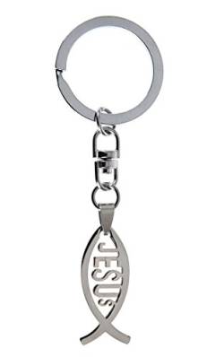 Christliche Geschenkideen °*3874 Schlüsselanhänger Jesus-Fisch aus Metall ca. 10cm von Christliche Geschenkideen