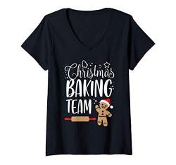 Damen Christmas Baking Team Weihnachten Backen Keks Bäcker T-Shirt mit V-Ausschnitt von Christmas Baking Team Weihnachten Backen Keks Bäck