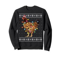 Ugly Christmas Sweater Funny Chicken Christmas Sweatshirt von Christmas Chicken Shirt Santa Funny Chicken Tree