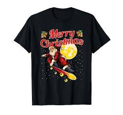 Merry Christmas Santa Skateboard-Pyjama, lustiger Weihnachts-Skater T-Shirt von Christmas Cloths Women Men Kids Santa Pajama