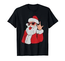 Santa Rock On Hand Christmas Pyjama Cool X-Mas Rocker T-Shirt von Christmas Cloths Women Men Kids Santa Pajama