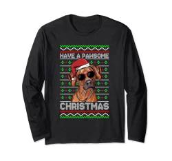 Rhodesian Ridgeback Hund Funny Pawsome Christmas Langarmshirt von Christmas Funny Ugly Sweater for Dog Owners