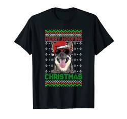 Schwedischer Vallhund lustiger Frohe Woofing Christmas T-Shirt von Christmas Funny Ugly Sweater for Dog Owners