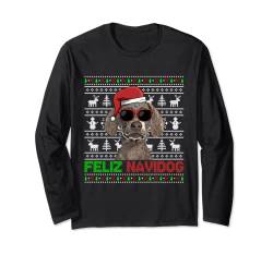 Weimaraner Dog Feliz Navidog Lustige Weihnachten Langarmshirt von Christmas Funny Ugly Sweater for Dog Owners