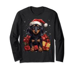 Weihnachtspyjama mit Dackel-Motiv Langarmshirt von Christmas Happy Christmas