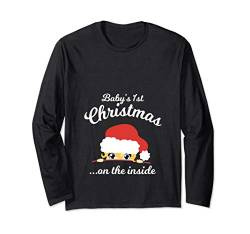 Babys First Chritsmas On The Inside Apparel Langarmshirt von Christmas Pregnancy Clothes Baby Bump Apparel Gift