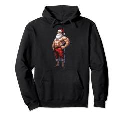 Muskulöser Weihnachtsmann Bodybuilding Fitness Weihnachten Pyjama Pullover Hoodie von Christmas Santa's Sporting Style