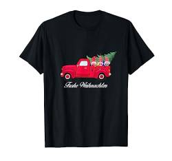 Frohe Weihnachten Drei Zwerge Red Truck T-Shirt von Christmas Shirts Women Men Boys Girls Kids Gifts