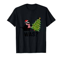 What? Weihnachtsbaum, lustige schwarze Katze T-Shirt von Christmas Shirts Women Men Boys Girls Kids Gifts