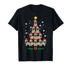 Weihnachtspyjama, Mops, Weihnachtsbaum, Hund, Weihnachten, Pyjama, Herren, Damen, Kinder T-Shirt von Christmas Shirts Xmas Pajamas Men Women Kids Gift